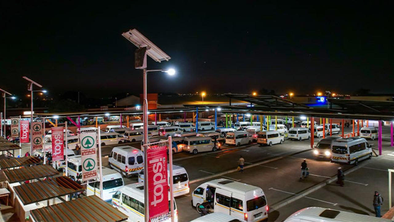 LED solar lighting solution at taxi rank in Polokwane