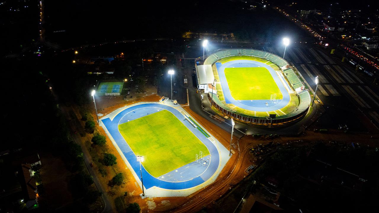 Floodlighting solution for the University of Ghana Sports Stadium and Warm-Up Track.
