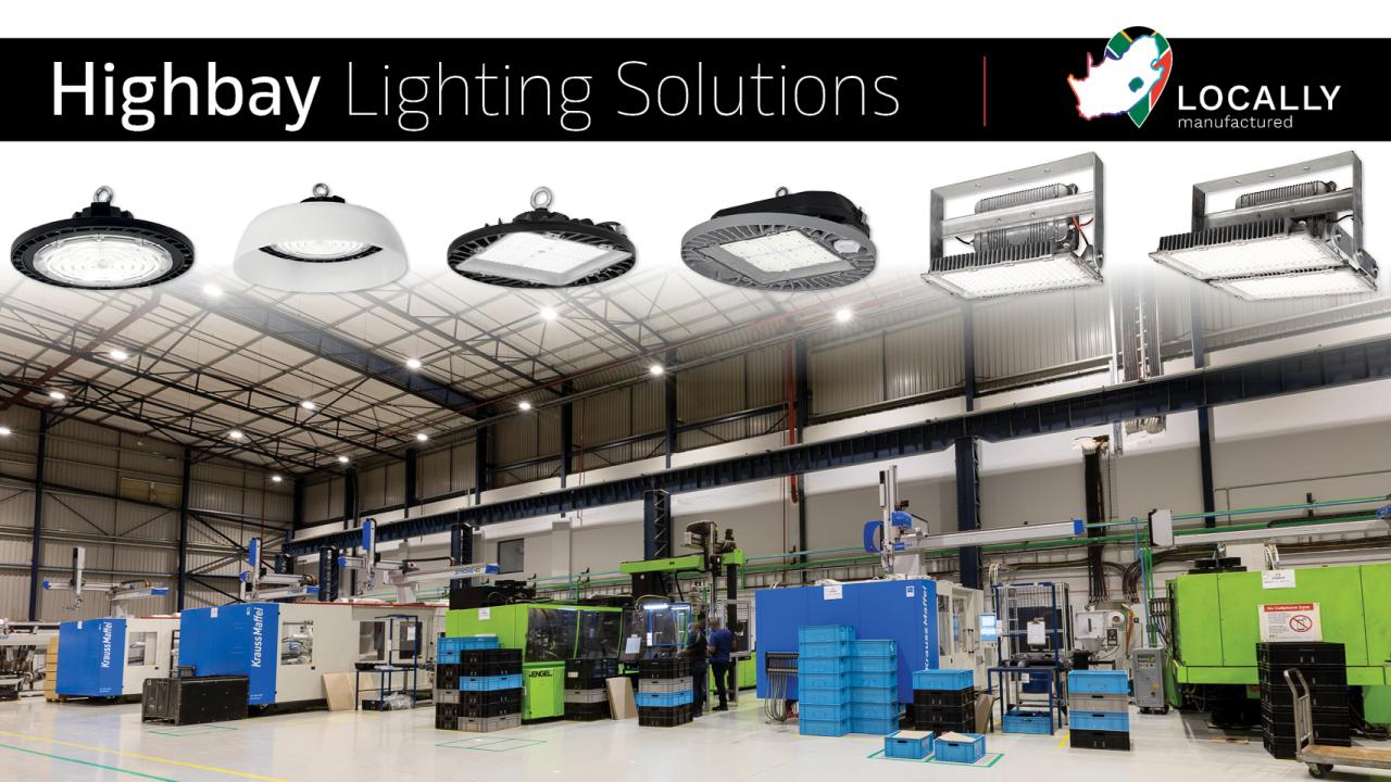 South-African designed and manufactured LED highbay range, suitable for general warehousing, manufacturing facilities and logistics centres.