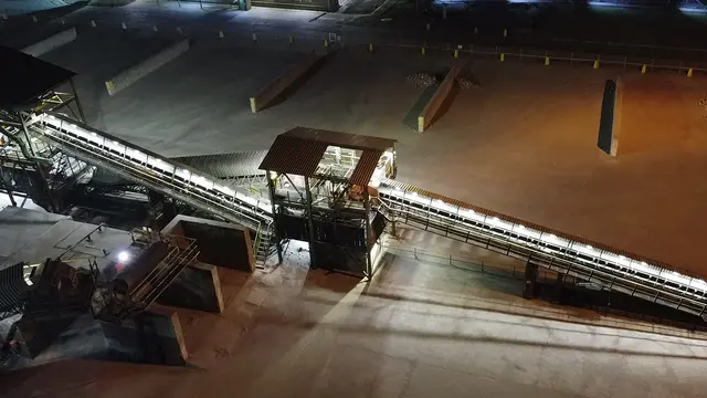 Undercover conveyor belt lighting for a mine in Rustenburg, North West.