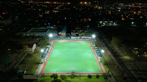 Floodlighting for Pietersburg High School hockey field.